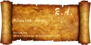 Rössler Áron névjegykártya